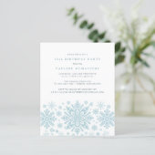 Papier BUDGET 50e anniversaire Bleu Snowflake Invitation (Debout devant)