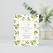 Papier Budget 50e anniversaire Citron Citrus Invitation (Debout devant)