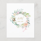 Papier Budget 50e Anniversaire Coeur Floral Invitation (Dos)