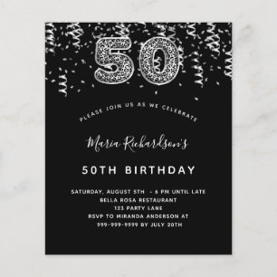 Papier Budget 50e anniversaire de la fête léopard noir ar