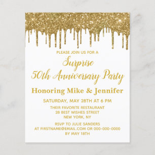Papier Budget 50e anniversaire de la Surprise Invitations