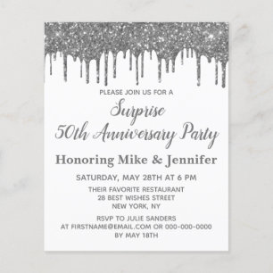Papier Budget 50e anniversaire de la Surprise Invitations