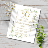 Papier Budget 50e Anniversaire d'or Invitation de verdure