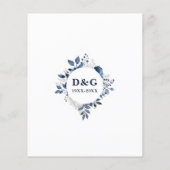 Papier Budget 50e anniversaire du Mariage Invitation flor (Dos)