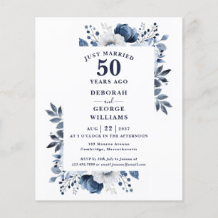 Papier Budget 50e anniversaire du Mariage Invitation flor