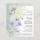 Papier Budget 50e anniversaire du Mariage Invitation flor (Devant / Derrière)