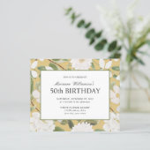 Papier Budget 50e Anniversaire Féminin Fleurs blanches ja (Debout devant)