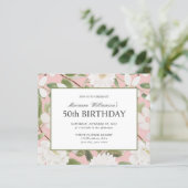 Papier Budget 50e anniversaire Feminine Fleurs blanches r (Debout devant)