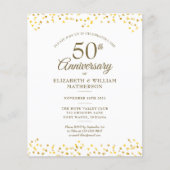 Papier Budget 50e anniversaire Gold 2 Invitation photo (Devant)