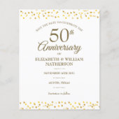 Papier Budget 50e anniversaire Gold Hearts Enregistrer la (Devant)