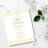 Papier Budget 50e Anniversaire Golden Hearts Invitation