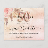 Papier Budget 50e anniversaire pampas rose save the date (Devant)