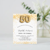 Papier Budget 50e anniversaire parties scintillant en or  (Debout devant)