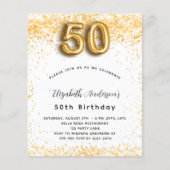 Papier Budget 50e anniversaire parties scintillant en or  (Devant)