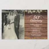 Papier Budget 50e anniversaire Rustic Photo Invitation (Devant)