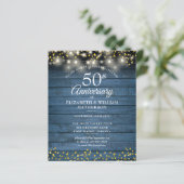 Papier Budget 50e anniversaire Rustic String Invitation (Debout devant)