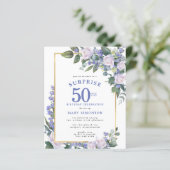 Papier Budget 50e anniversaire Surprise Party Invitation (Debout devant)