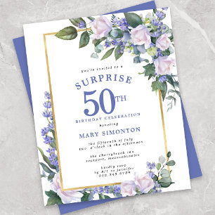 Papier Budget 50e anniversaire Surprise Party Invitation
