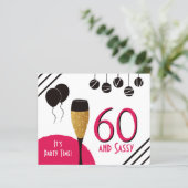 Papier Budget 60 Sassy Artsy Pink Black Gold Invitation (Debout devant)