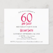 Papier Budget 60 Sassy Artsy Pink Black Gold Invitation (Dos)