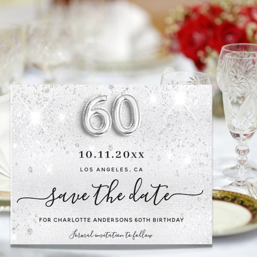 Papier Budget 60e anniversaire argent parties scintillant