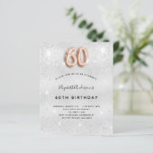Papier Budget 60e anniversaire argent rose or invitation (Debout devant)