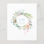 Papier Budget 60e Anniversaire Coeur Floral Invitation (Dos)