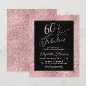 Papier Budget 60e anniversaire fête Elégant Rose Gold (Devant / Derrière)