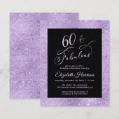 Papier Budget 60e anniversaire fête élégante violet (Devant / Derrière)