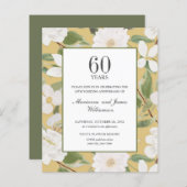 Papier Budget 60e anniversaire Fleurs blanches jaune (Devant / Derrière)