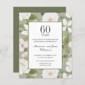 Papier Budget 60e anniversaire Fleurs blanches vert (Devant / Derrière)