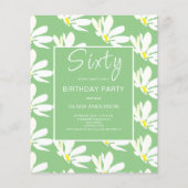 Papier Budget 60e anniversaire Invitation florale blanche (Devant)