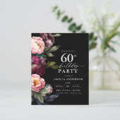 Papier Budget 60e anniversaire Moody Floral Invitation (Debout devant)