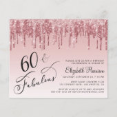 Papier Budget 60e anniversaire Parties scintillant Rose o (Devant)