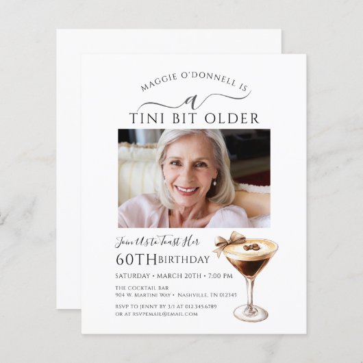 Papier BUDGET 60e anniversaire Photo Espresso Martini Inv (Devant / Derrière)