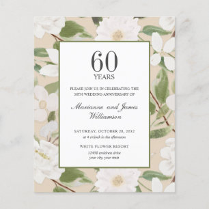 Papier Budget 60e anniversaire PHOTO Fleurs blanches ivoi