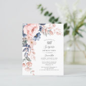 Papier Budget 60e anniversaire Pink Floral Party Invitati (Debout devant)