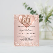 Papier Budget 60e anniversaire rose invitation ballons d' (Debout devant)