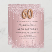 Papier Budget 60e anniversaire rose poussiéreux gouttes d (Devant / Derrière)