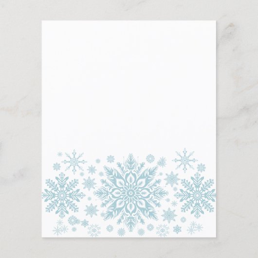 Papier BUDGET 65e anniversaire Bleu Snowflake Invitation (Dos)