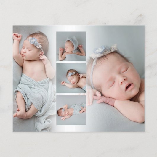 Papier Budget 6 Photo Bébé Garçon Script Bienvenue naissa (Dos)