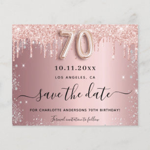 Papier Budget 70e anniversaire blush argent enregistrer l