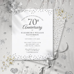 Papier Budget 70e anniversaire Coeurs Invitation