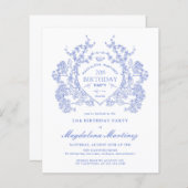 Papier BUDGET 70e anniversaire Crête florale bleue (Devant / Derrière)