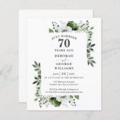 Papier Budget 70e anniversaire du Mariage Invitation flor (Devant / Derrière)