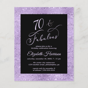 Papier Budget 70e anniversaire fête élégante violet