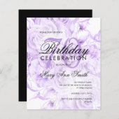Papier Budget 70e anniversaire Floral Purple Invitation (Devant / Derrière)
