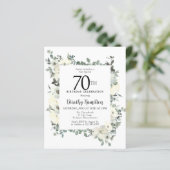 Papier Budget 70e anniversaire Invitation florale blanche (Debout devant)