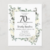 Papier Budget 70e anniversaire Invitation florale blanche (Devant)
