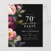 Papier Budget 70e anniversaire Moody Floral Invitation (Devant)